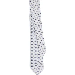 CRAVATTA SARTORIALE 7 CM IN SETA BIANCA Microfantasia fiore