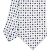 CRAVATTA SARTORIALE 7 CM IN SETA BIANCA Microfantasia fiore