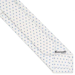 CRAVATTA SARTORIALE 7 CM IN SETA BIANCA Microfantasia fiore