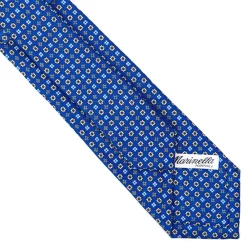 CRAVATTA SARTORIALE 7 CM IN SETA BLU Microfantasia fiore