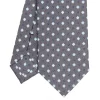 CRAVATTA SARTORIALE 7 CM IN SETA GRIGIO SCURO Microfantasia fiore