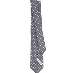 CRAVATTA SARTORIALE 7 CM IN SETA GRIGIO SCURO Microfantasia fiore