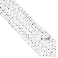 CRAVATTA SARTORIALE 7 CM IN SETA BIANCA Microfantasia fiore
