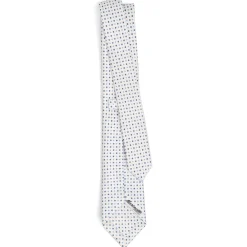CRAVATTA SARTORIALE 7 CM IN SETA BIANCA Microfantasia fiore