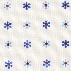 CRAVATTA SARTORIALE 7 CM IN SETA BIANCA Microfantasia fiore