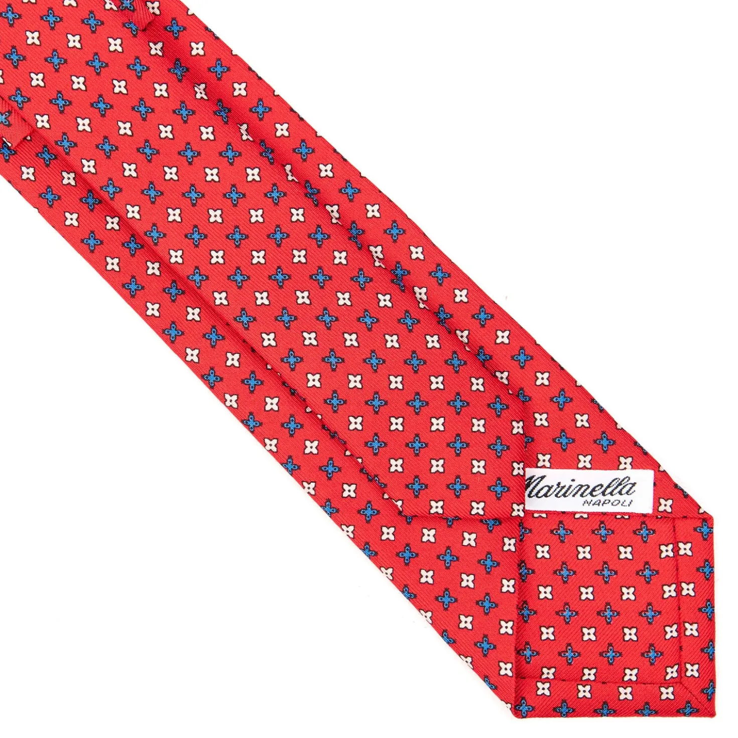 CRAVATTA SARTORIALE 7 CM IN SETA ROSSA Microfantasia fiore