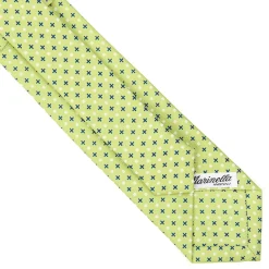 CRAVATTA SARTORIALE 7 CM IN SETA VERDE CHIARO Microfantasia fiore