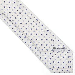 CRAVATTA SARTORIALE 7 CM IN SETA BIANCA Microfantasia fiore