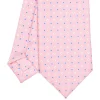 CRAVATTA SARTORIALE 7 CM IN SETA ROSA Microfantasia fiore