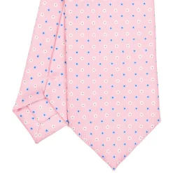 CRAVATTA SARTORIALE 7 CM IN SETA ROSA Microfantasia fiore