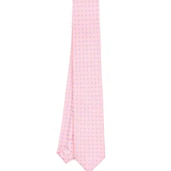 CRAVATTA SARTORIALE 7 CM IN SETA ROSA Microfantasia fiore