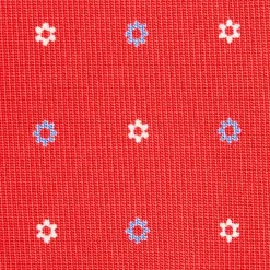 CRAVATTA SARTORIALE 7 CM IN SETA ROSSA Microfantasia fiore