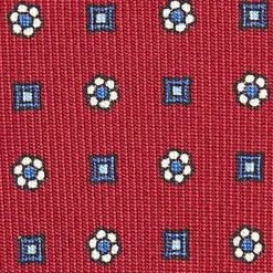 CRAVATTA SARTORIALE 7 CM IN SETA BORDEAUX Microfantasia fiore