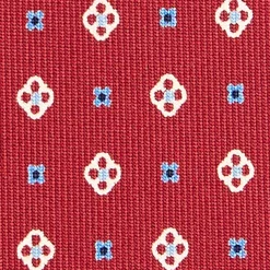 CRAVATTA SARTORIALE 7 CM IN SETA BORDEAUX Microfantasia fiore