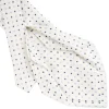CRAVATTA SARTORIALE 5 PIEGHE IN SETA BIANCA Microfantasia fiore