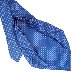 CRAVATTA SARTORIALE 9 PIEGHE IN SETA BLUETTE Microfantasia fiore
