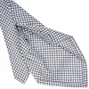CRAVATTA SARTORIALE 7 PIEGHE IN SETA BIANCA Microfantasia fiore