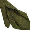 CRAVATTA SARTORIALE 7 PIEGHE IN SETA VERDE OLIVA Microfantasia fiore