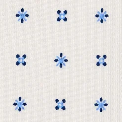 CRAVATTA SARTORIALE 9 PIEGHE IN SETA BIANCA Microfantasia fiore