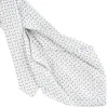 CRAVATTA SARTORIALE 5 PIEGHE IN SETA BIANCA Microfantasia fiore