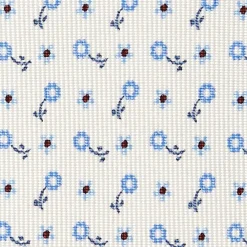 CRAVATTA SARTORIALE 5 PIEGHE IN SETA BIANCA Microfantasia fiore