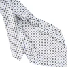 CRAVATTA SARTORIALE 9 PIEGHE IN SETA BIANCA Microfantasia fiore
