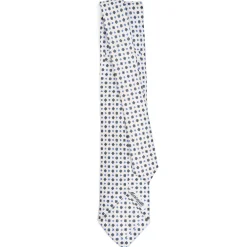 CRAVATTA SARTORIALE 9 PIEGHE IN SETA BIANCA Microfantasia fiore
