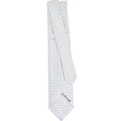 CRAVATTA SARTORIALE 5 PIEGHE IN SETA BIANCA Microfantasia fiore