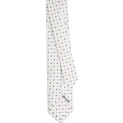 CRAVATTA SARTORIALE 9 PIEGHE IN SETA BIANCA Microfantasia fiore