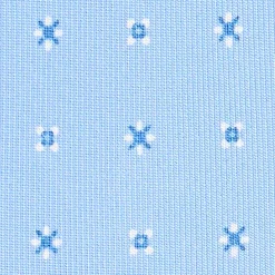 CRAVATTA SARTORIALE 7 PIEGHE IN SETA AZZURRA Microfantasia fiore