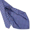 CRAVATTA SARTORIALE 9 PIEGHE IN SETA AZZURRO POLVERE Microfantasia fiore