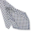 CRAVATTA SARTORIALE 9 PIEGHE IN SETA BIANCA Microfantasia fiore