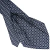 CRAVATTA SARTORIALE 7 PIEGHE IN SETA BLU SCURO Microfantasia fiore