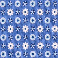 CRAVATTA SARTORIALE 9 PIEGHE IN SETA AZZURRO POLVERE Microfantasia fiore