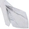 CRAVATTA SARTORIALE 9 PIEGHE IN SETA BIANCA Microfantasia fiore