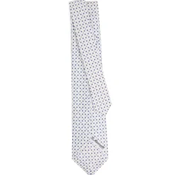 CRAVATTA SARTORIALE 9 PIEGHE IN SETA BIANCA Microfantasia fiore