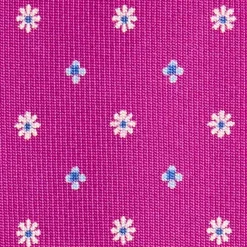 CRAVATTA SARTORIALE 5 PIEGHE IN SETA FUCSIA Microfantasia fiore