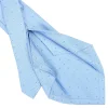 CRAVATTA SARTORIALE 5 PIEGHE IN SETA AZZURRA Microfantasia fiore