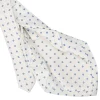 CRAVATTA SARTORIALE 7 PIEGHE IN SETA BIANCA Microfantasia fiore