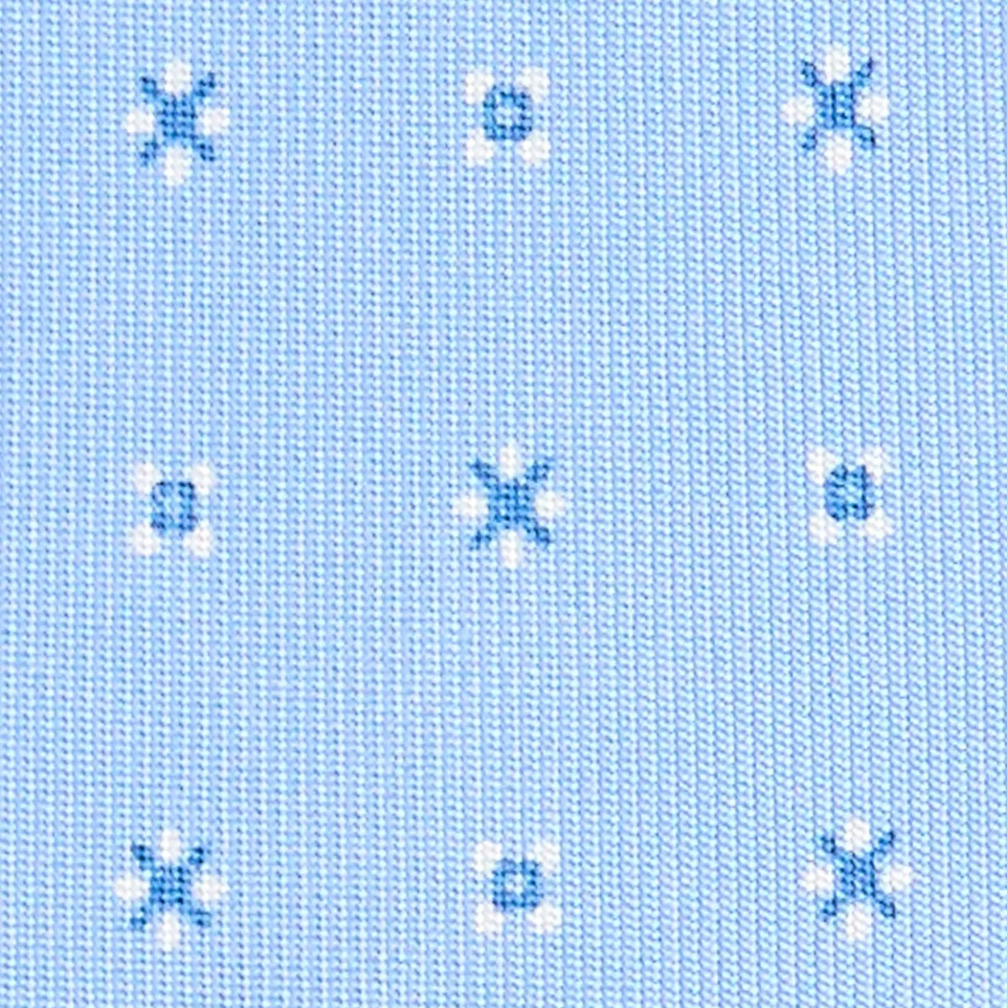 CRAVATTA SARTORIALE 9 PIEGHE IN SETA AZZURRA Microfantasia fiore