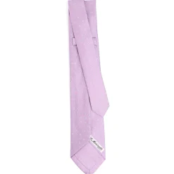 CRAVATTA SARTORIALE 9 PIEGHE IN SETA LILLA Microfantasia fiore