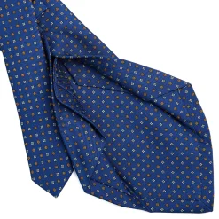 CRAVATTA SARTORIALE 5 PIEGHE IN SETA BLUETTE Microfantasia fiore
