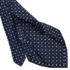 CRAVATTA SARTORIALE 7 PIEGHE IN SETA BLU SCURO Microfantasia fiore