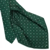 CRAVATTA SARTORIALE 5 PIEGHE IN SETA VERDE SCURO Microfantasia fiore
