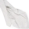 CRAVATTA SARTORIALE 7 PIEGHE IN SETA BIANCA Microfantasia fiore