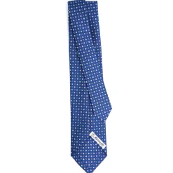 CRAVATTA SARTORIALE 5 PIEGHE IN SETA BLUMicrofantasia fiore