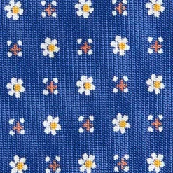 CRAVATTA SARTORIALE 5 PIEGHE IN SETA BLUMicrofantasia fiore