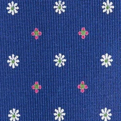 CRAVATTA SARTORIALE 5 PIEGHE IN SETA BLUETTE Microfantasia fiore