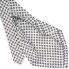 CRAVATTA SARTORIALE 7 PIEGHE IN SETA BIANCA Microfantasia fiore