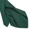 CRAVATTA SARTORIALE 5 PIEGHE IN SETA VERDE SCURO Microfantasia fiore